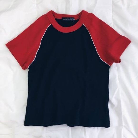 SOLD Brandy Melville Red navy white bella top - Picture 7 of 9